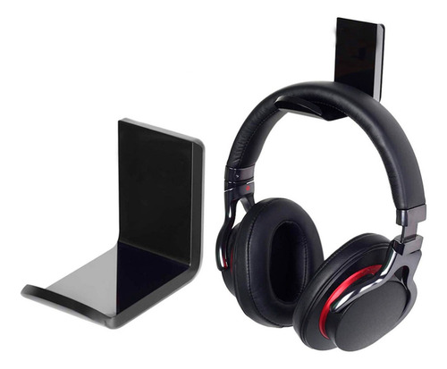 Kit 5 Gancho Parede Acrilico Pendurar Fone Headset Multiuso Cor Preto