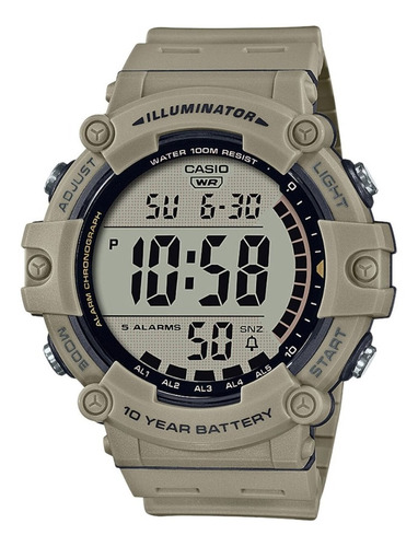 Reloj Casio Illuminator Ae1500wh Táctico Caja Grande Digital