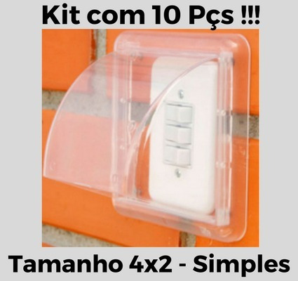 Protetor Campainha Interruptor Tomada Simples Kit 10 Pcs 4x2