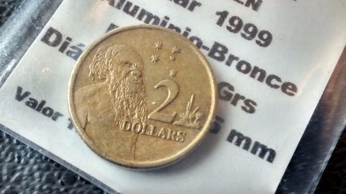 Moneda Australia 2 Dollar 1999  Aborigen (x324