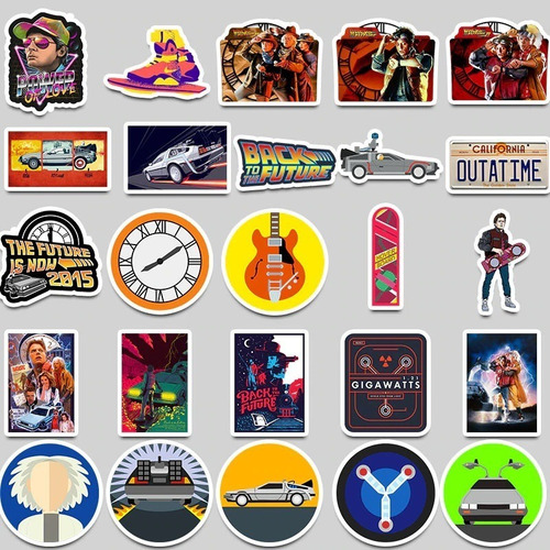 50 Stickers Volver Al Futuro Marty Mcfly Doc Browm Pegatinas