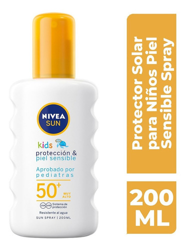 Protector solar corporal Nivea Sun Protect & Sensitive Kids Spray Fps 50 200ml