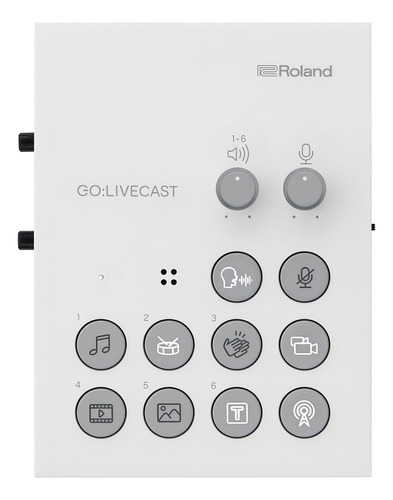 Interfaz de audio Roland Go Live Cast en color blanco