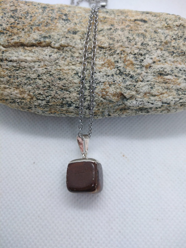 Dije Con Cadena De Acero Piedras Naturales Energéticas