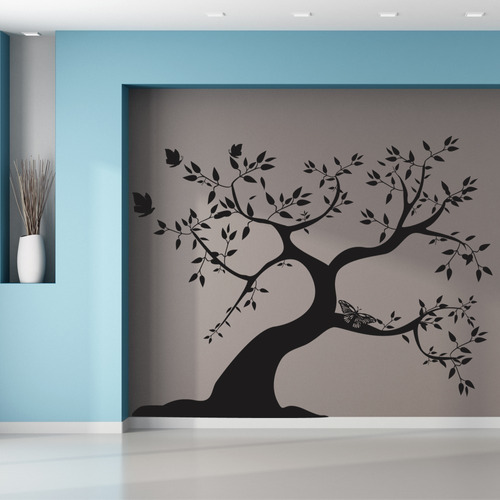 Vinilo Decorativo Autoadhesivo - Arbol Con Mariposas 200x160