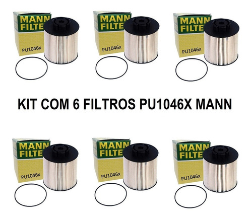 Kit 6 Filtros Combustível Mb Accelo Atego Axor Man Pu1046x