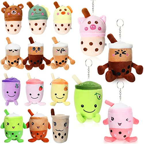 16 Llaveros De Té De Burbujas De Peluche Kawaii, Llave...