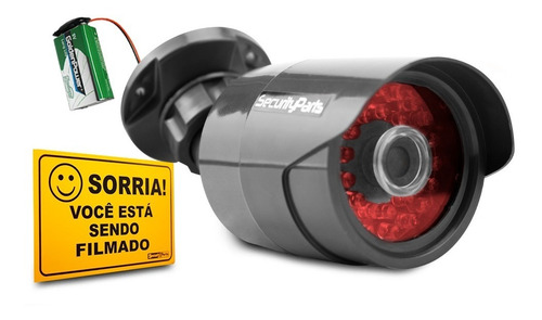 Kit 5 Câmera Falsa Com Led À Pilha Sem Fio Bullet Bivolt