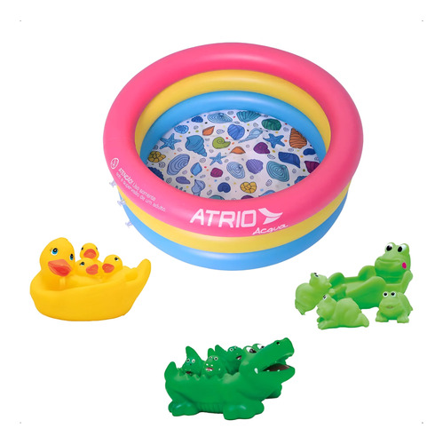 Kit Piscina Inflável Circular 88l + 1 Brinquedo De Borracha