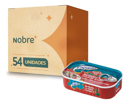 Sardinha Coqueiro 125g Kit Com 54 Latas Óleo Ou Tomate