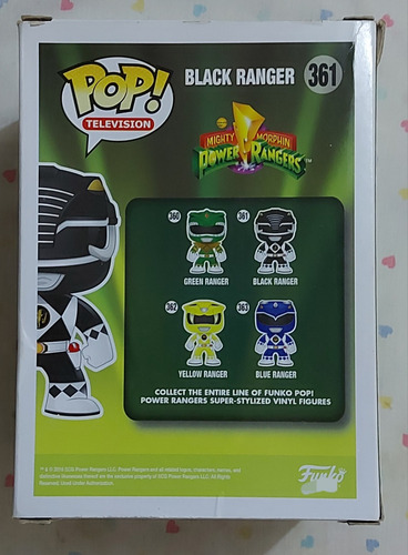 Funko Pop Power Rangers Mighty Morphin Black Ranger #361 (Usado)