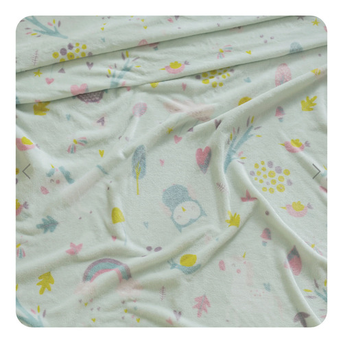 Cobertor Ligero Baby Happy Cuna Menta 100 X 150 Cm Vianney