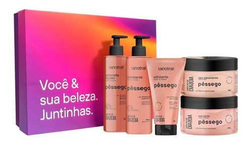 Kit Cuidado Rosto E Corpo Esfolia Hidrata Pêssego Labotrat