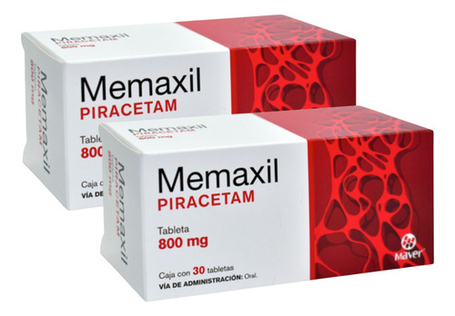 Piracetam 800 Mg Memaxil Caja Con 30 Tabletas Maver 2 Pack