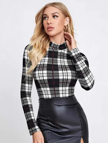 Body con cuello de tortuga para mujer, Body para mujer con empalme