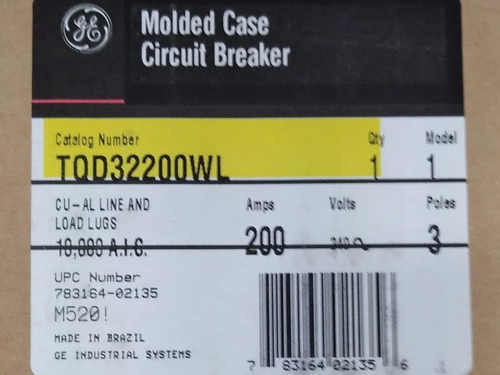 Breaker Tqd 2x150 Amp Marca General Electric Industrial