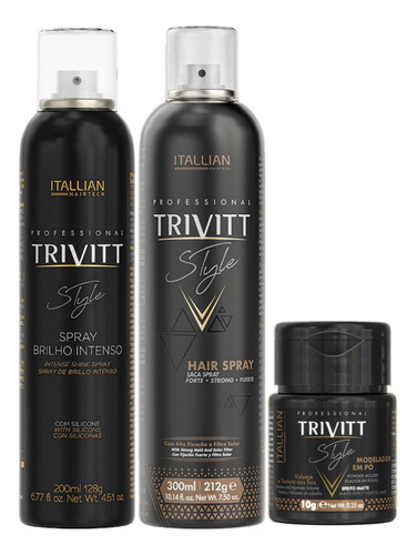 Kit Trivit Style Profissional Brilho Intenso Lacca Modelador