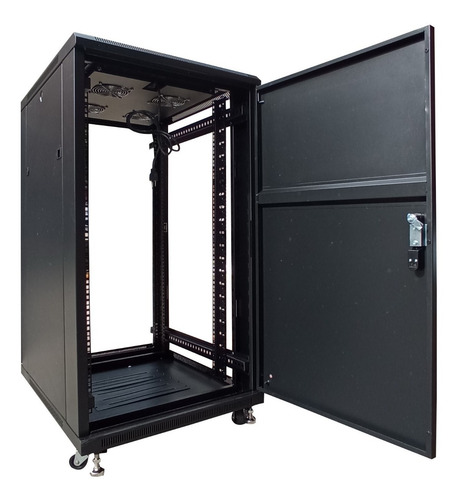 Imagen 5 de 8 de Rack Gabinete De Piso 22u Con Ruedas Y Llave Linkbasic