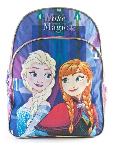 Mochila Escolar Wabro Frozen Frozen Color Violeta Diseño Estampada 18l