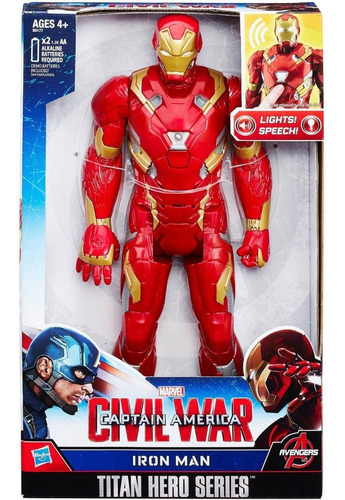 Iron Man Hasbro Original Luces Frases Y Sonidos Marvel Titan