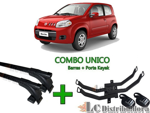 Barras Porta Equipaje Fiat Uno Novo Techo Liso + Porta Kayak