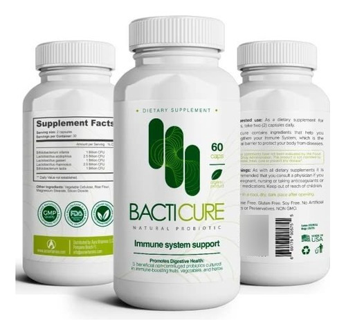 Bacticure Probiotico Natural 5 Colonias Complejo 180 Cap