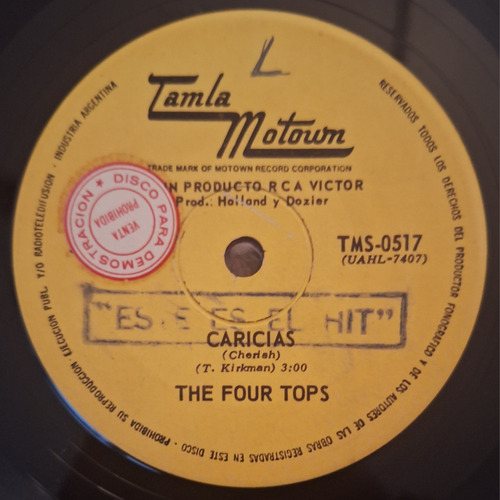 Four Tops - Caricias - Simple Argentino Promo 1968  (d)