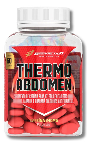 Thermo Abdomen Cafeína Laranja Guaraná 60un Bodyaction