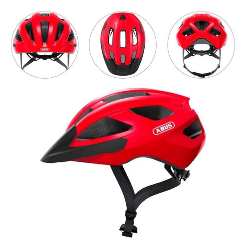 Casco De Bicicleta Abus Macator Inmold Rojo, Talla M