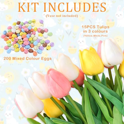 Juego De Tulipanes Artificiales, Tulipanes Falsos Multicolor
