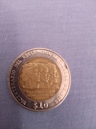 Moneda $10 Conmemoración Del Bicentenario. Tres Caras