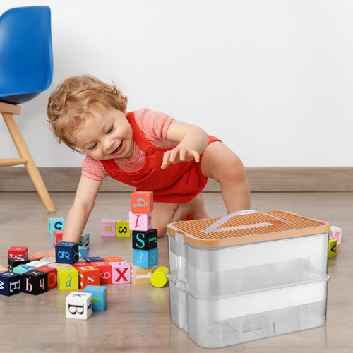 Caja De Almacenamiento Apilable Para Bloques De Construcción