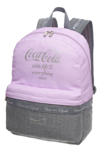 Mochila Escolar Coca Cola New Play Casual Feminino Cor Violeta