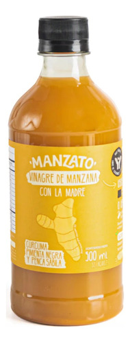 Vinagre De Manzana Con Cúrcuma, Pimienta Negra y Penca Sábila - Manzato (incluye la madre)
