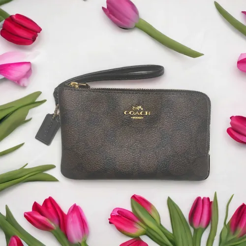 Coach F87591 Monedero Cartera Doble Caf Negro 100 Original