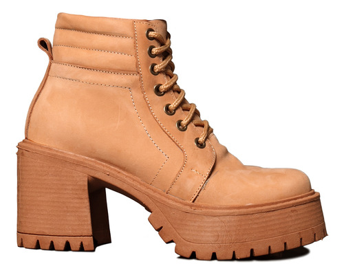 Borcegos Mujer Cuero Taco Alto Plataforma Botas Moda Romi