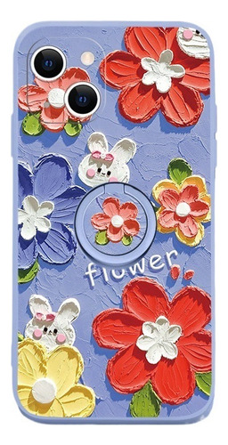 Pintura Al Óleo Flor Protector Caso Para iPhone