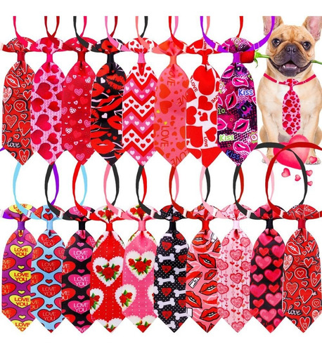 18pcs  Pack Día De San Valentín Perro Gato Corbata Pa...