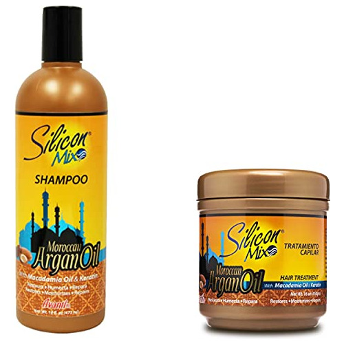 Mezcla De Silicona Moroccan Argan Aceite Champú + V41gb