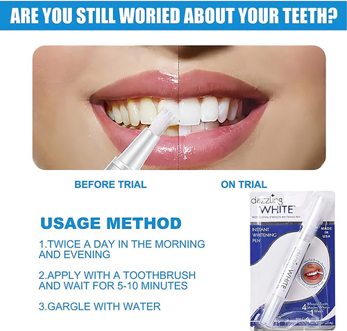 Bolígrafo Blanqueador Instantáneo Natural Dazzling White Sin Sensibilidad Advance, Bolígrafo Blanqueador De Dientes, Bolígrafo Blanco Brillante Para Iluminar Los Dientes, Blanqueador De Dientes