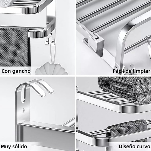 Toallero Para Baño Kwalux Repisas Acero Inoxidable Estante