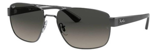 Óculos de sol Ray-Ban RB3663 Standard armação de aço cor gloss gunmetal, lente grey de cristal degradada, haste gloss gunmetal/black de náilon