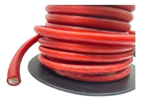 Cable 0 Gauge Flex Audiopipe Rojo Por Metro Altovolumen