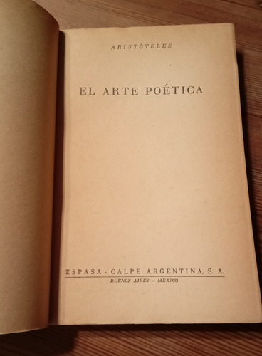 El Arte Poética Aristóteles Austral 1948 (Usado)