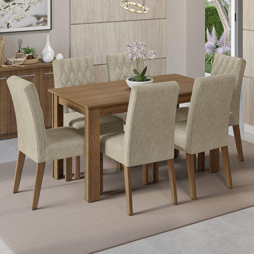 Juego De Comedor Madesa Allegro Con 6 Sillas Imperial Marrón Liso