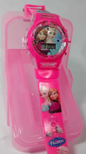 Relógio Infantil Frozen Lindo E Maravilhoso Led Toca Musica