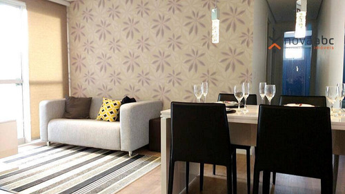 Apartamento Mobiliado Com 2 Dormitórios À Venda, 48 M² Por R$ 295.000 - Parque Das Nações - Santo André/sp - Ap1624