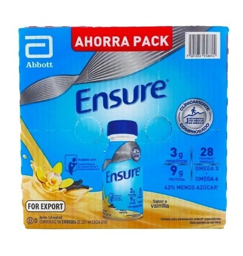 Ensure Sabor Vainilla Caja Con 16 Piezas De 237ml