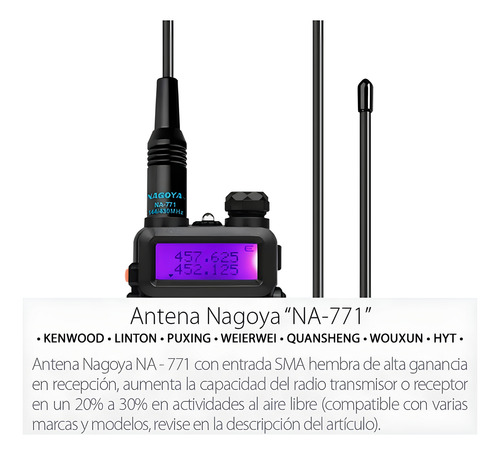 Antena Flexible Nagoya Na-771 Sma-f Kenwood Baofeng