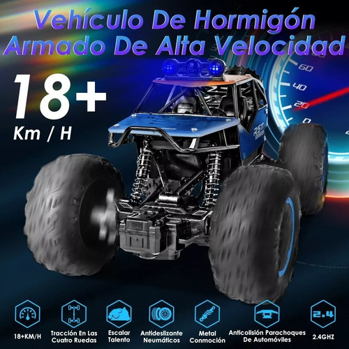 Auto Carro A Control Remoto Recargable 4x4 Con Led 18km/h